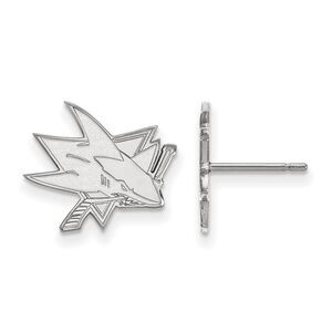 10k White Gold NHL San Jose Sharks Small Post Earrings